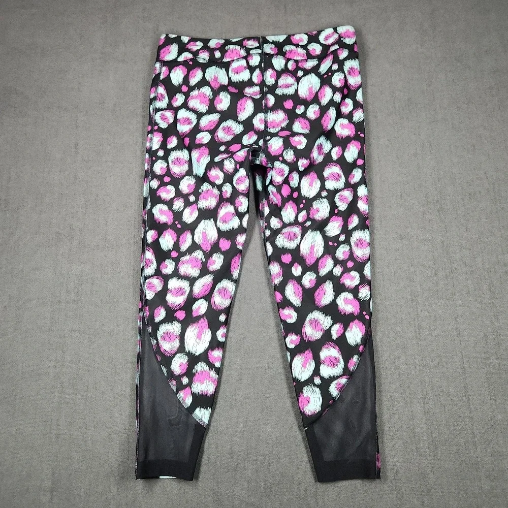 Under Armour Leggings Girl's Size Large Heatgear‎ Black Printed Leggings NWT
